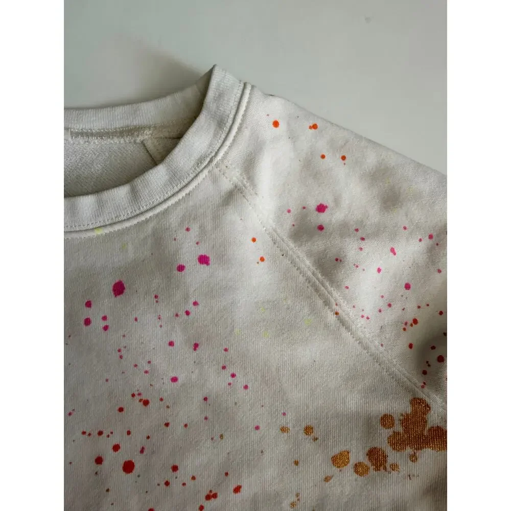 Crewcuts Girls Ivory Multicolor Paint Splatter Sweatshirt